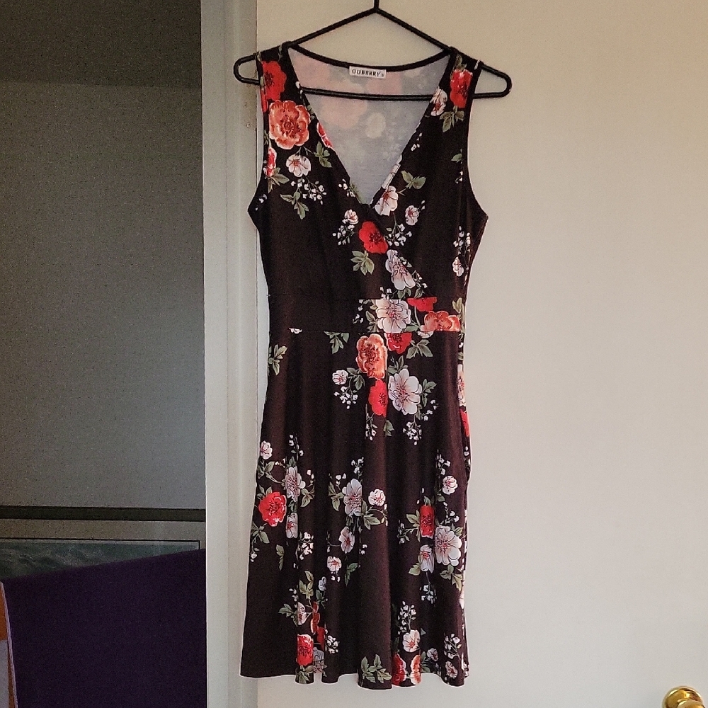 Elegant Black Floral Midi Dress